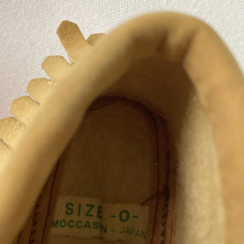 Baby Tan Moccasin Shoes Size 0 Vintage